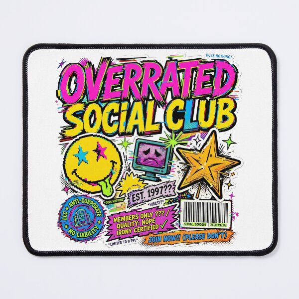 Item preview, Overrated Social Club - Funny Anti Design Gen Z Ironic Fake Brand designed and sold by StyxIND.