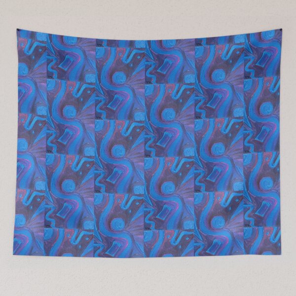 Item preview, Abstract blue circle lines and shapes designed and sold by Veroverove.