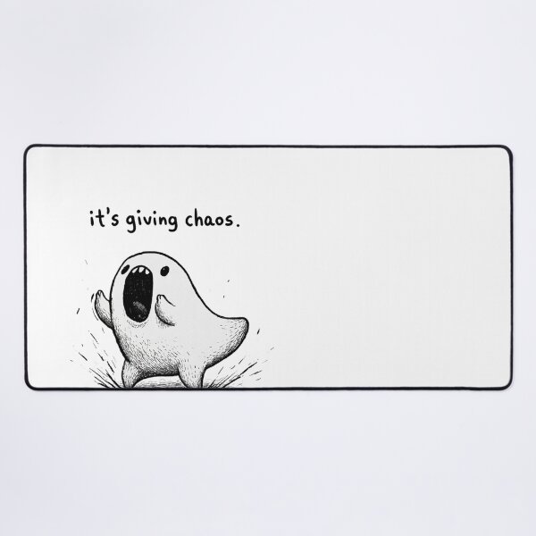 Item preview, It's Giving Chaos Funny Meme Cute Ghost designed and sold by NicolasGlowArt.