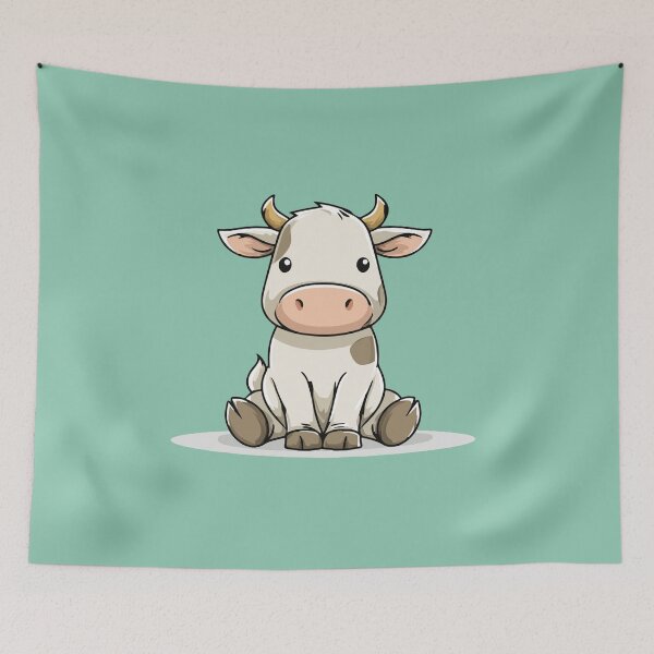 Item preview, Baby Cow Illustration designed and sold by AmbientArtCo.