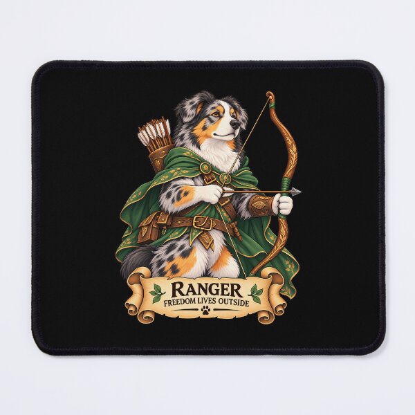 Item preview, Dog D&D Ranger – Australian Shepherd Archer designed and sold by StudioSand.