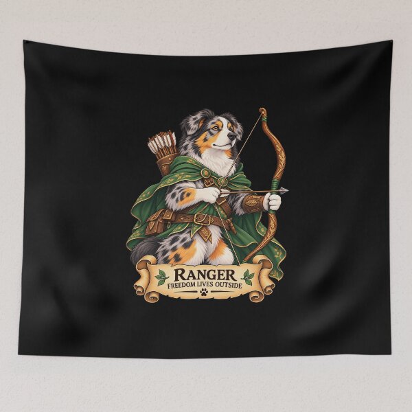 Item preview, Dog D&D Ranger – Australian Shepherd Archer designed and sold by StudioSand.