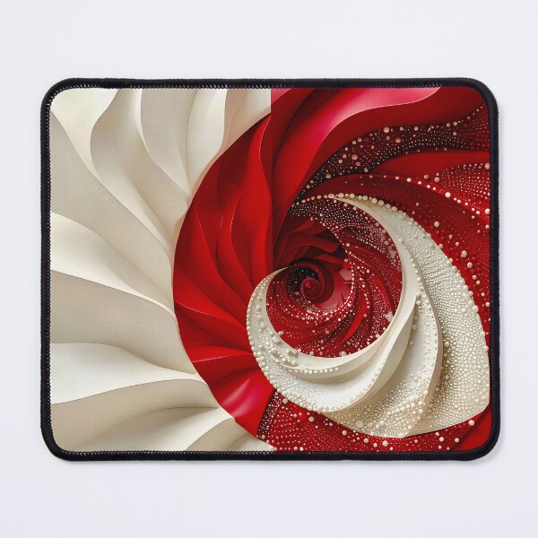 Item preview, Ruby Red and Ivory Porcelain Waves designed and sold by Vicky Brago-Mitchell®.
