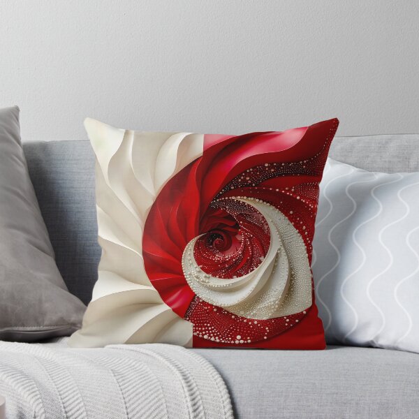 Item preview, Ruby Red and Ivory Porcelain Waves designed and sold by Vicky Brago-Mitchell®.