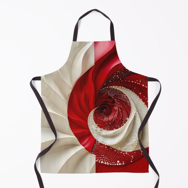 Item preview, Ruby Red and Ivory Porcelain Waves designed and sold by Vicky Brago-Mitchell®.
