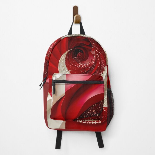 Item preview, Ruby Red and Ivory Porcelain Waves designed and sold by Vicky Brago-Mitchell®.
