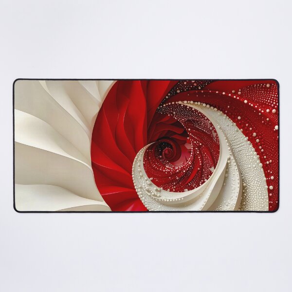 Item preview, Ruby Red and Ivory Porcelain Waves designed and sold by Vicky Brago-Mitchell®.