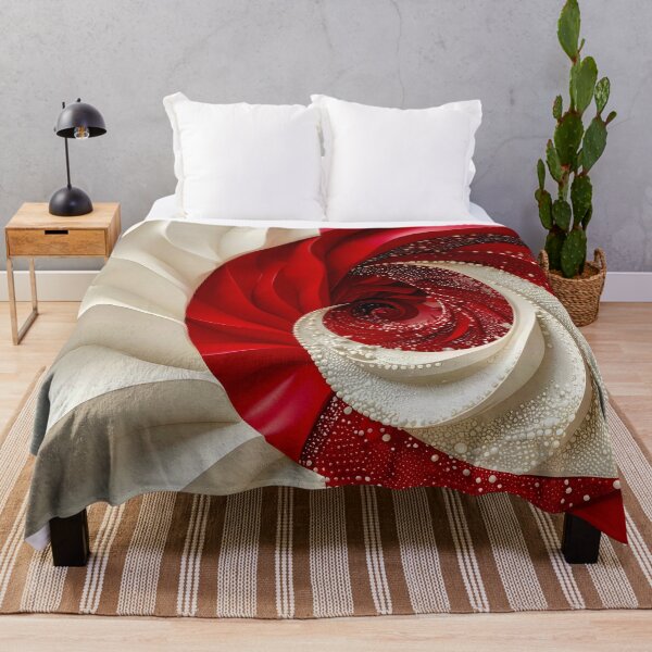 Item preview, Ruby Red and Ivory Porcelain Waves designed and sold by Vicky Brago-Mitchell®.