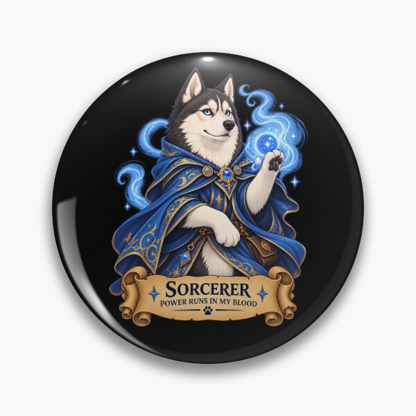 Item preview, Dog D&D Sorcerer – Siberian Husky Magic Caster designed and sold by StudioSand.