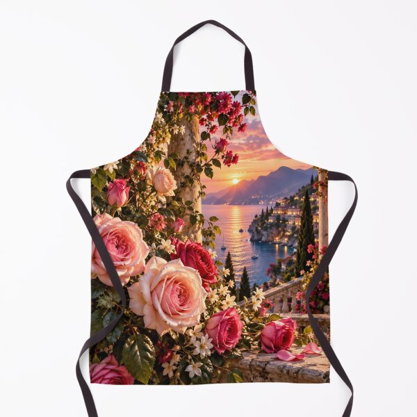 Item preview, Romantic Rose Garden at Sunset – Italian Lake Wedding Romance  Tags: designed and sold by IRON SIREN.