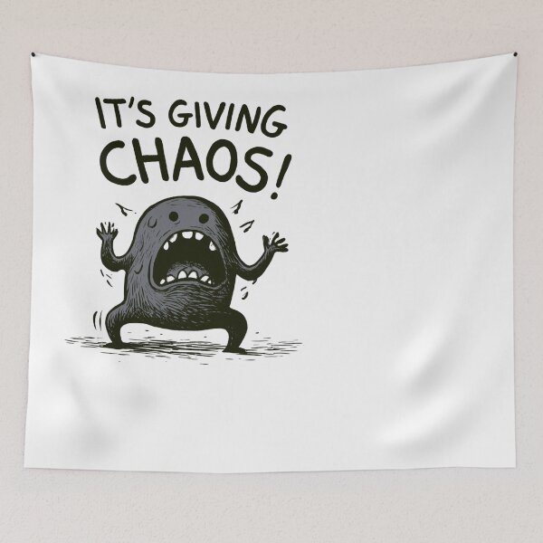 Item preview, It's Giving Chaos Screaming Monster Meme designed and sold by NicolasGlowArt.