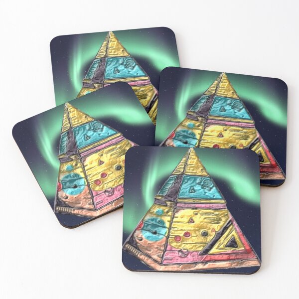 Item preview, surreal pyramid C northern lights colorful geometric abstract design designed and sold by SmashingDeals.
