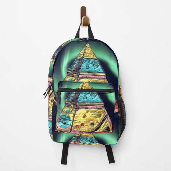 Item preview, surreal pyramid C northern lights colorful geometric abstract design designed and sold by SmashingDeals.