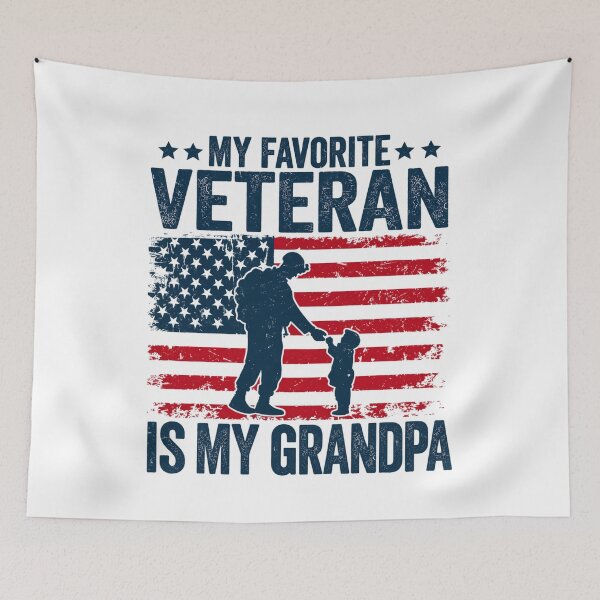 Item preview, My Favorite Veteran Is My Grandpa Proud Military Grandchild Patriotic Veteran Family designed and sold by 76Valeria.