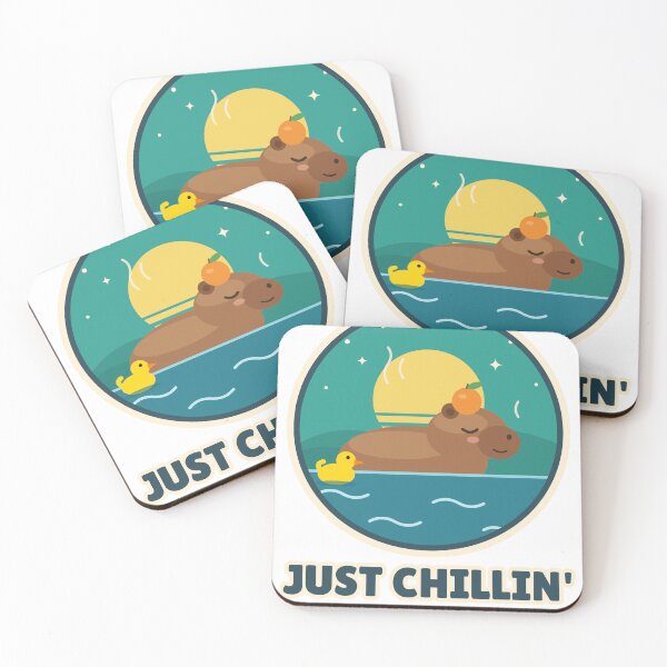Item preview, Just Chillin' Capybara Hot Tub – Cute Retro Sunset Relax Vibes designed and sold by JazibaArif.