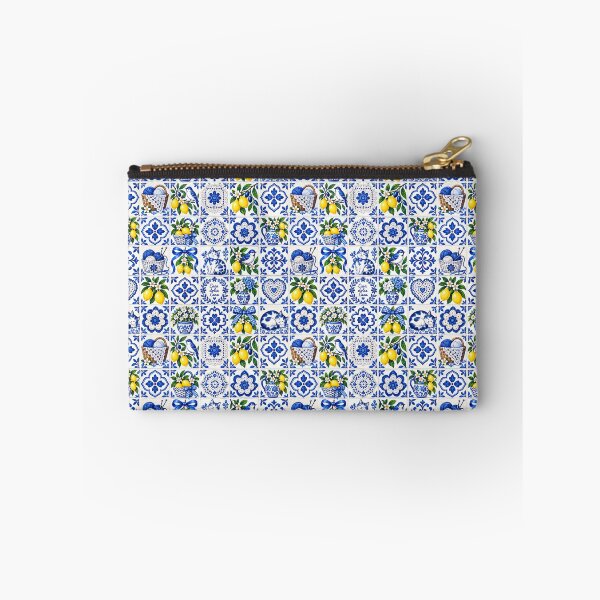 Item preview, Mediterranean Blue Tile Cats & Lemons Pattern designed and sold by AnyMar2023.