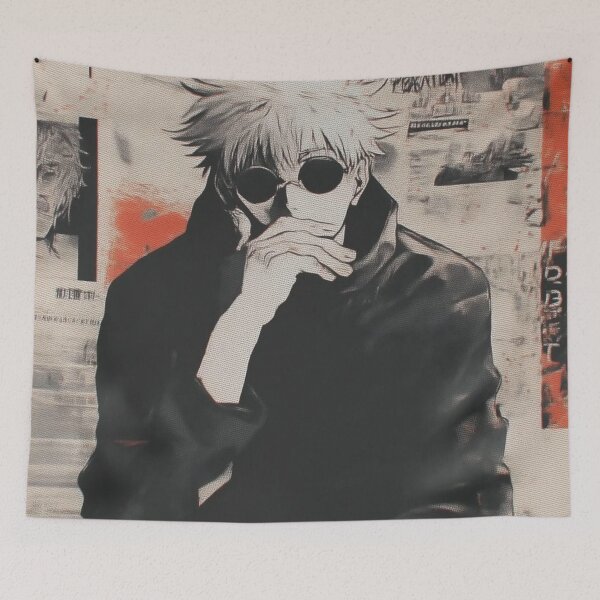 Item preview, Gojo Satoru Newspaper Collage – Jujutsu Kaisen Grunge Art designed and sold by frantuliuss.