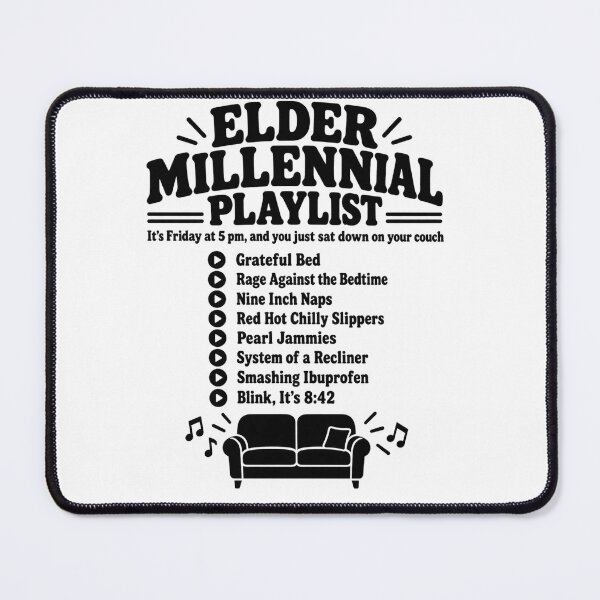Item preview, Elder Millennial Playlist Funny Nostalgia T-Shirt designed and sold by ShirtGetsReal.