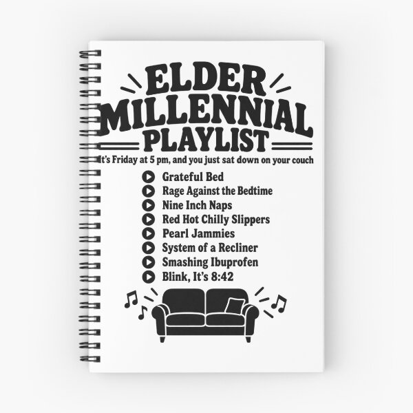 Item preview, Elder Millennial Playlist Funny Nostalgia T-Shirt designed and sold by ShirtGetsReal.
