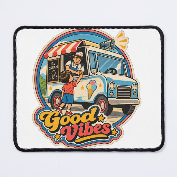 Item preview, Retro Ice Cream Truck Good Vibes Sticker designed and sold by PRIME4YOU.