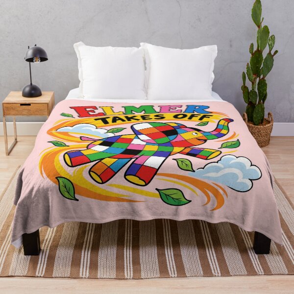 Item preview, Elmer Takes Off – Colorful Patchwork Elephant Adventure designed and sold by HappyToons Shop.
