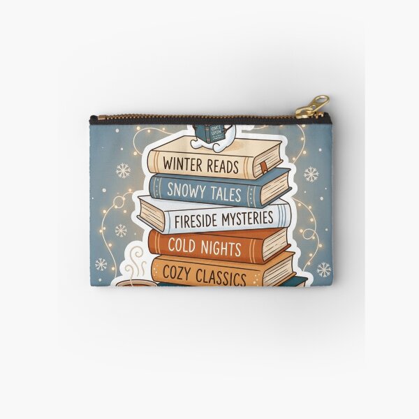 Item preview, Cozy Winter Reading Snowman Book Stack Bookish Sticker designed and sold by RetroVibe Supply.