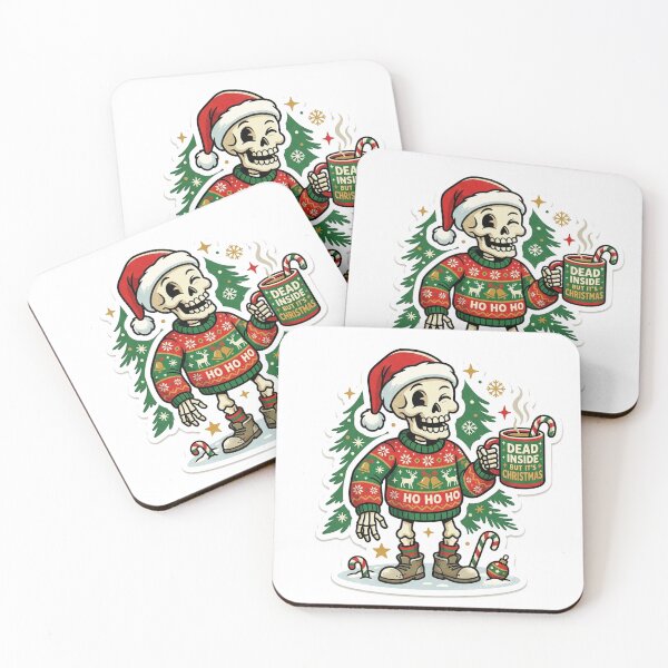 Item preview, Dead Inside But It's Christmas Funny Skeleton Ugly Sweater Sticker designed and sold by RetroVibe Supply.