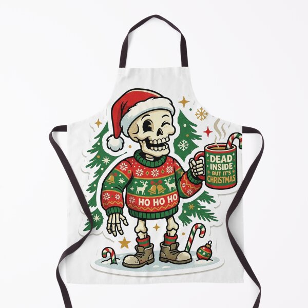 Item preview, Dead Inside But It's Christmas Funny Skeleton Ugly Sweater Sticker designed and sold by RetroVibe Supply.