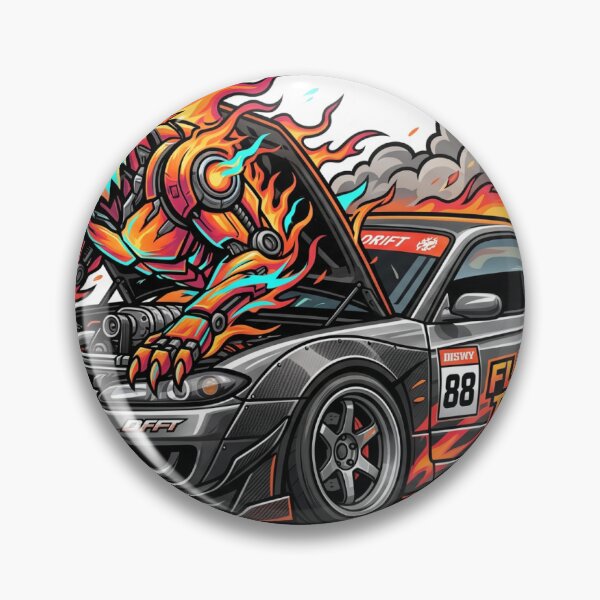 Item preview, Twin Turbo Flame Tiger Beast Drift Car Sticker designed and sold by Fixnovaguide.
