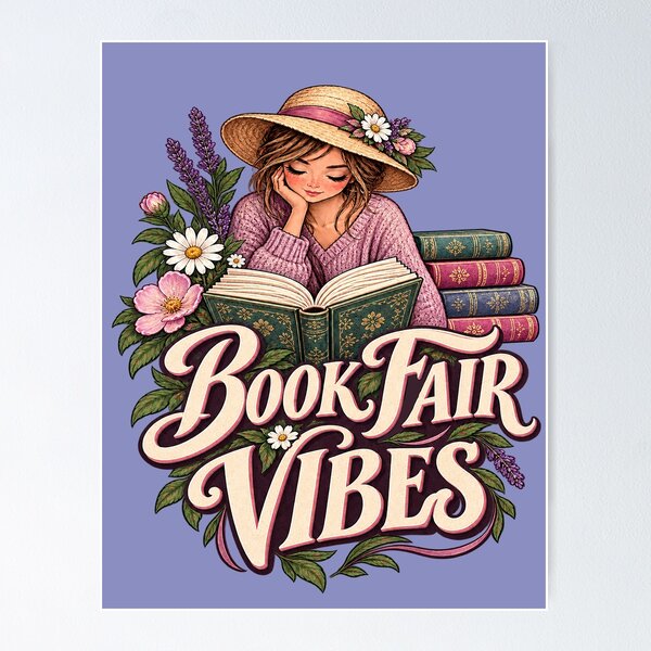 Item preview, Book Fair Vibes – Reading Girl Floral Bookworm. designed and sold by Endless7Art.