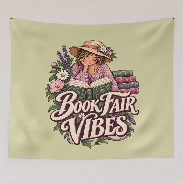 Item preview, Book Fair Vibes – Reading Girl Floral Bookworm. designed and sold by Endless7Art.