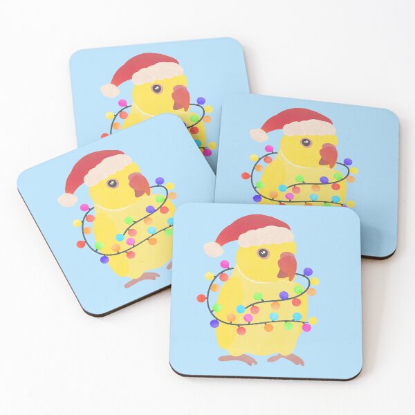 Item preview, Yellow Indian Ringneck Christmas Illustration designed and sold by FandomizedRose.