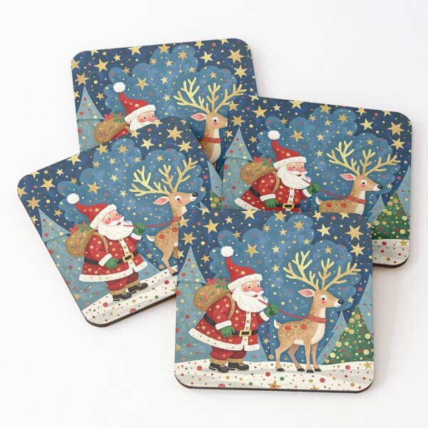 Item preview, Santa’s Starlit Reindeer Ride – Whimsical Christmas Winter Wonderland designed and sold by Dream Bloom Gallery.