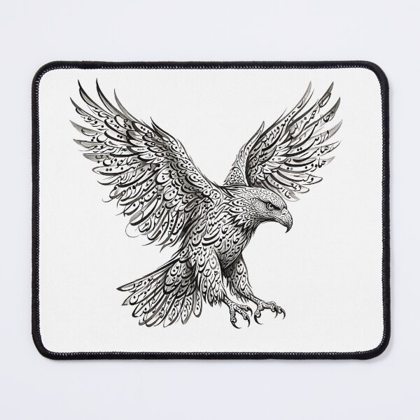 Item preview, Persian Calligraphy Flying Eagle Bird Traditional Iranian Typography Art designed and sold by yousefi.