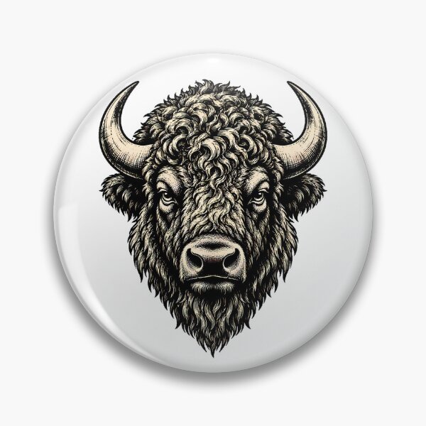 Item preview, Bison Head Portrait Woodcut Ink Rugged Outdoorsman designed and sold by nortowelcomics.