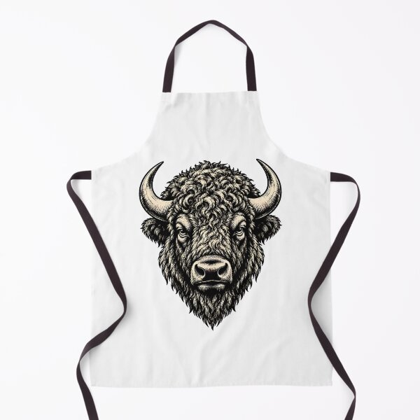 Item preview, Bison Head Portrait Woodcut Ink Rugged Outdoorsman designed and sold by nortowelcomics.
