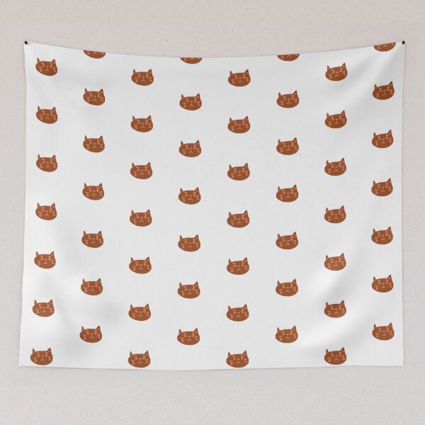 Item preview, The Brown 'Unsure' Cat – Minimalist Textured Cat Illustration designed and sold by HeiiStudio.