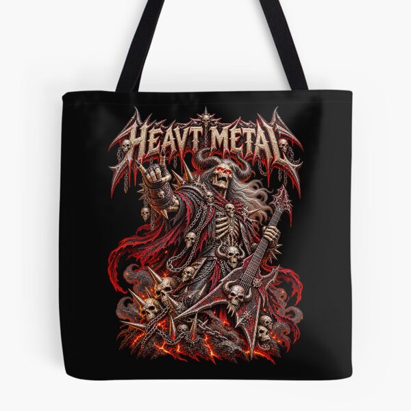 Item preview, Heavt Metal Demon Guitarist — Dark Fantasy Skull Metal Art designed and sold by Cotton-Vibe.