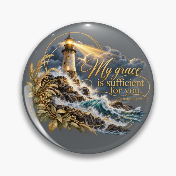 Item preview, My Grace Is Sufficient for You – 2 Corinthians 12:9 | Golden Line Art Premium designed and sold by Niespodzianki.