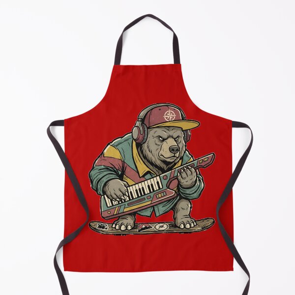 Item preview, Retro Skater Bear Playing Keytar designed and sold by Hyperfocus Press.