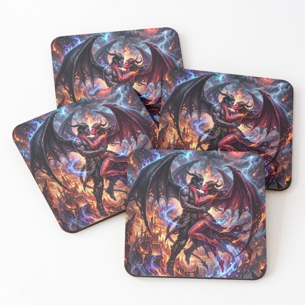 Item preview, Incubus Succubus Kiss - Dark Fantasy Art designed and sold by Lucid Dream Pixel.