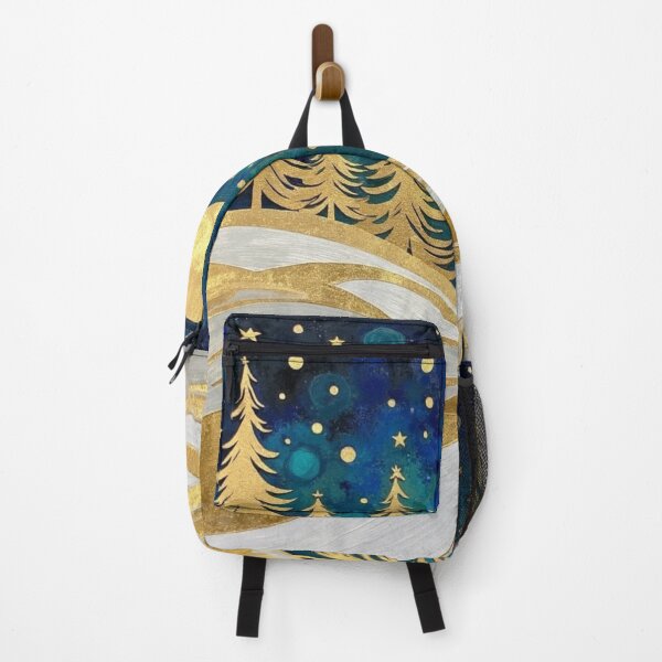 Item preview, Golden Moonlit Winter Forest – Elegant Nordic Christmas Nightscape designed and sold by Dream Bloom Gallery.