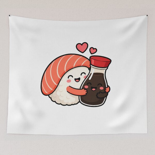 Item preview, Sushi Soy Sauce Couple Charming Best Friend designed and sold by nortowelcomics.