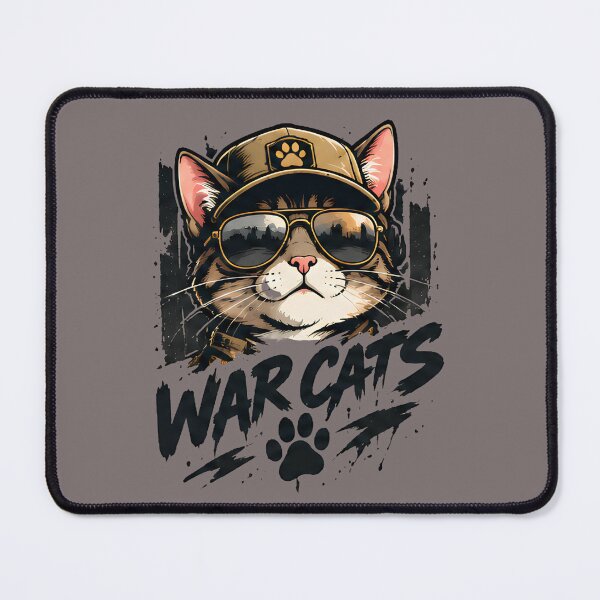 Item preview, War Cats - Military Pilot Cat Aviator Sunglasses Top Gun Army Cool Tabby designed and sold by Retro Whiskers.
