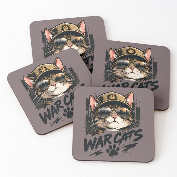 Item preview, War Cats - Military Pilot Cat Aviator Sunglasses Top Gun Army Cool Tabby designed and sold by Retro Whiskers.
