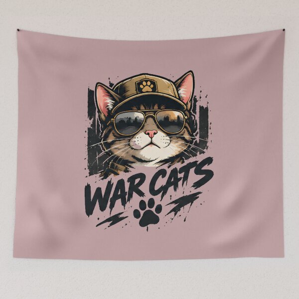 Item preview, War Cats - Military Pilot Cat Aviator Sunglasses Top Gun Army Cool Tabby designed and sold by Retro Whiskers.