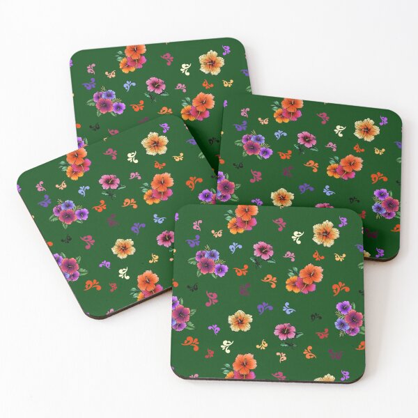 Item preview, Tropical Flowers in green designed and sold by The Artist’s Apron.
