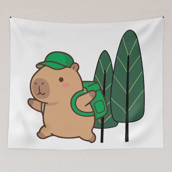 Item preview, Cute Hiker Capybara Backpacking Nature Explorer designed and sold by LensDyn™.