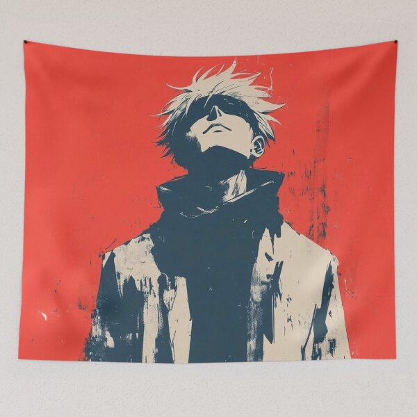 Item preview, Gojo Satoru Red Minimalist – Jujutsu Kaisen Art designed and sold by frantuliuss.