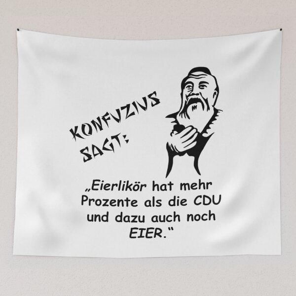 Item preview, Confucius says: Eggnog has a higher percentage than the CDU (Christian Democratic Union). designed and sold by ARTmanhART.